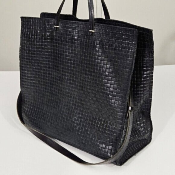 CLARE VIVIER / CLARE V WOVEN LEATHER SIMPLE TOTE BAG - Picture 3 of 9